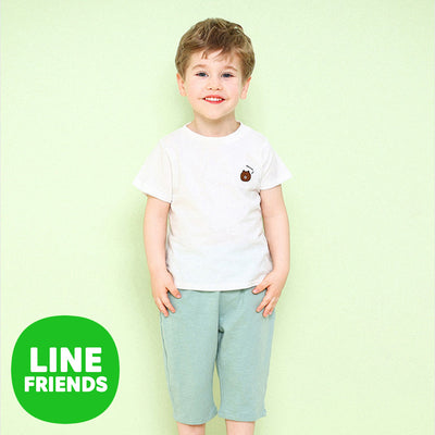 Line Friends Piece of Peace White Brown Tee 2306MO03