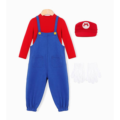 Mario Overall Costume (4-Piece With Hat & Gloves Set) 2309OZ16