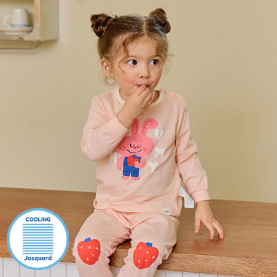 Pink Strawberry Bunny Sleep Set (Comfy Fit) (Cooling) 2404C36