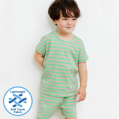 Green Stripes Shorts Set (Cooling) 2304U15