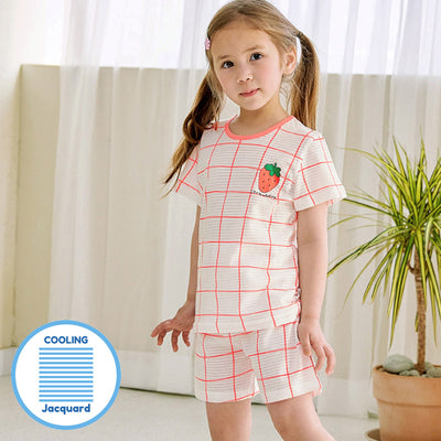 Checked Strawberry Short Sleeves Set (Cooling) 2305MK14