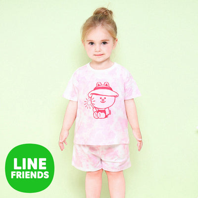 Line Friends Summer Tie Dye Pink Cony Top & Bottom Set 2306MO07