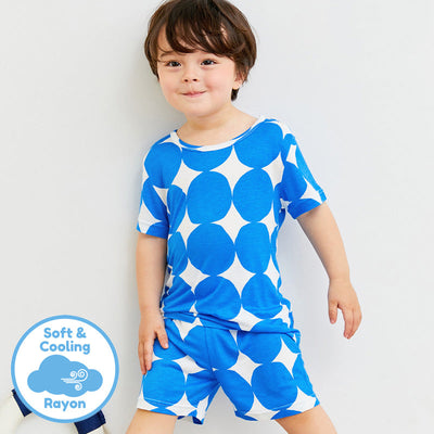 Blue Abstract Short-Sleeves Set (Cooling) 2309U03