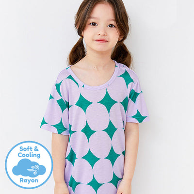 Purple Abstract Short-Sleeves Set (Cooling) 2309U04