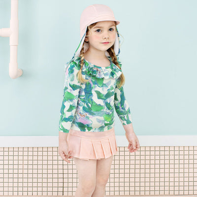 Pink Summer Garden Rashguard With Cap 3-piece Set 2307PM03