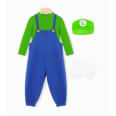 Luigi Costume (4-Piece With Hat & Gloves Set) 2309OZ15