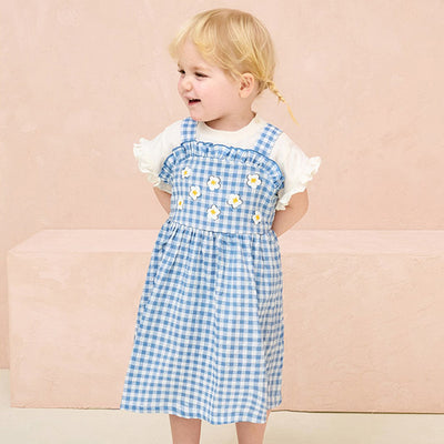 Blue Flower Waffle Dress 2405MM33
