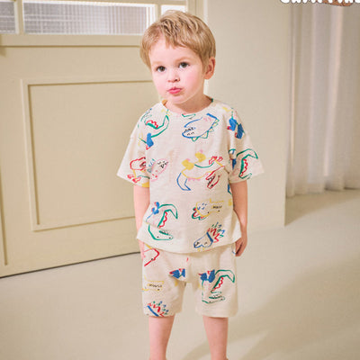 Rainbow Dino Top & Bottom Set 2406MO05