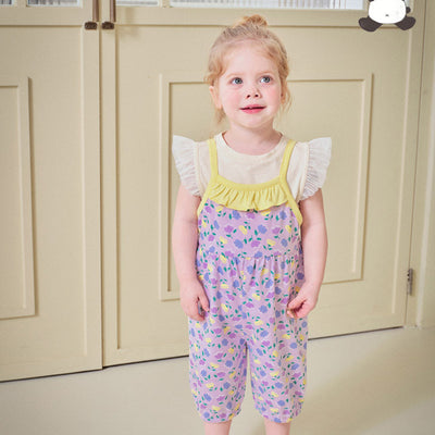 Purple Flower Garden Overall 2406MO08