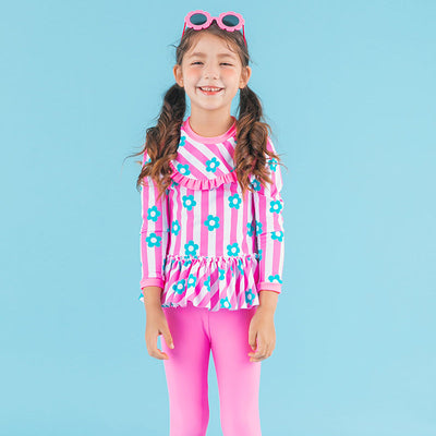 Lala Flower Rash Guard Swimwear Set (3-Piece Set) 2407OZ07