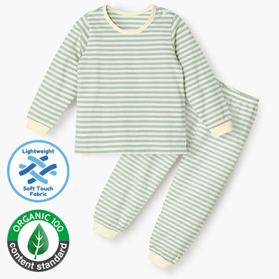 Organic Green Stripes Sleep Set (Comfy Fit) 2503U03