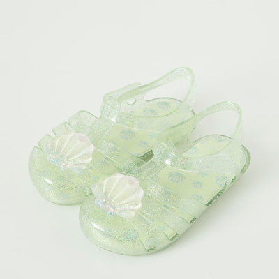 Green Summer Shell Jelly Sandals 2507OZ30