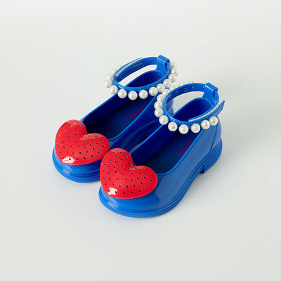 Blue Heart Pearl Jelly Shoes 2507OZ32