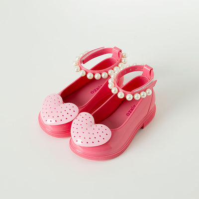 Pink Heart Pearl Jelly Shoes 2507OZ33