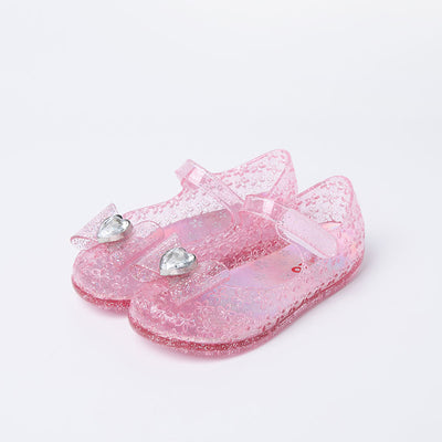 Pink Heart Bijou Jelly Shoes 2507OZ35