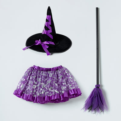 Purple Witch Set With Broom 2509OZ03