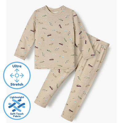 Brown Road Car Sleep Set (Slim Fit) 2509U17