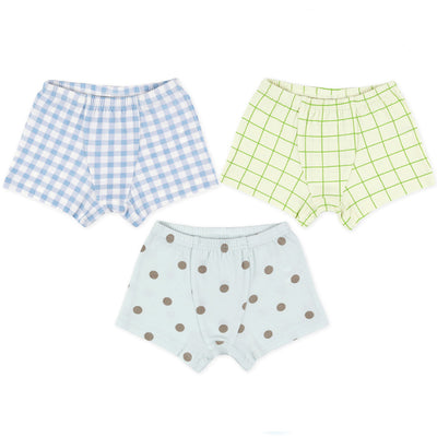 Blue Checks Boxers Set (Set of 3) 2301MK12