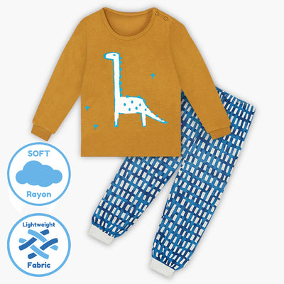 Cool Brown Dino Sleep Set (Comfy-Fit) 2301U01